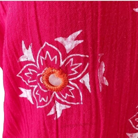 P . T . Red 100% Cotton ¾ Sleeves Top - Picture 4 of 12